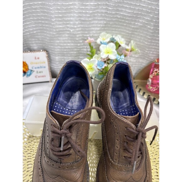 (N6) Ted Baker Mens Guri 7 Brown Oxford Brogue Dress Shoes Wingtip Size 8 main image 10